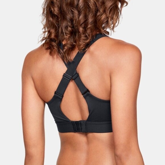 Under Armour Black Eclipse High Impact Sports Bra Hook And Loop Back Closure - Picture 3 of 16